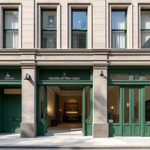 The elegant exterior of a professional building on Merrion Row in Dublin, home to businesses like Emerald People.
